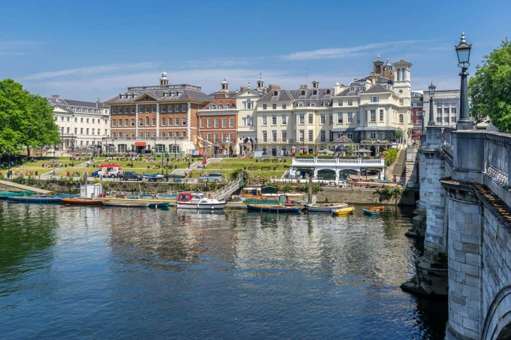British houses with river view