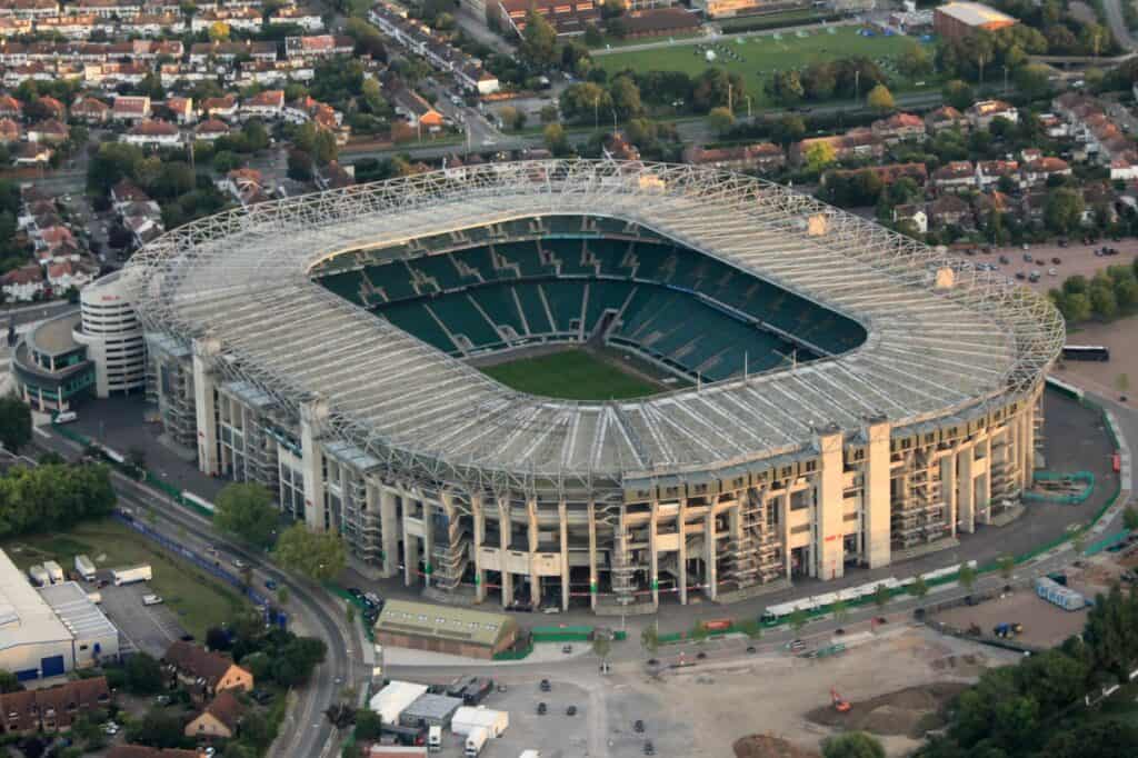 The aerial view of the Twickenham Stadium