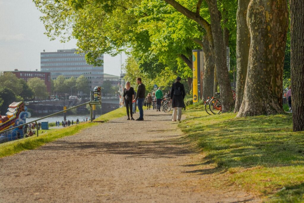 People on a walking path