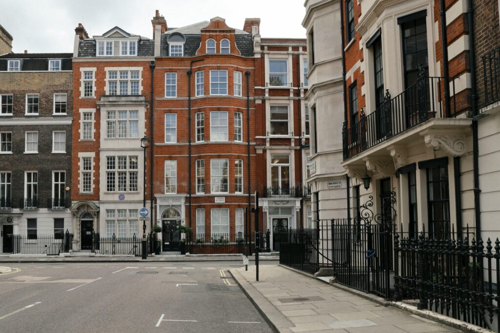 A street full of Victorian houses