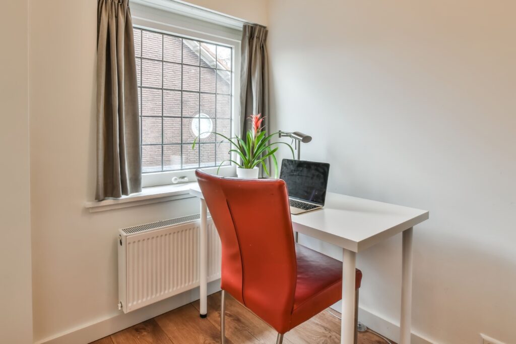 A minimalist home office - remote work setup during the move