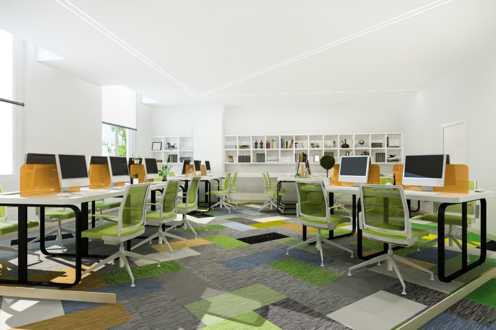 A newly set up modern office after the relocation